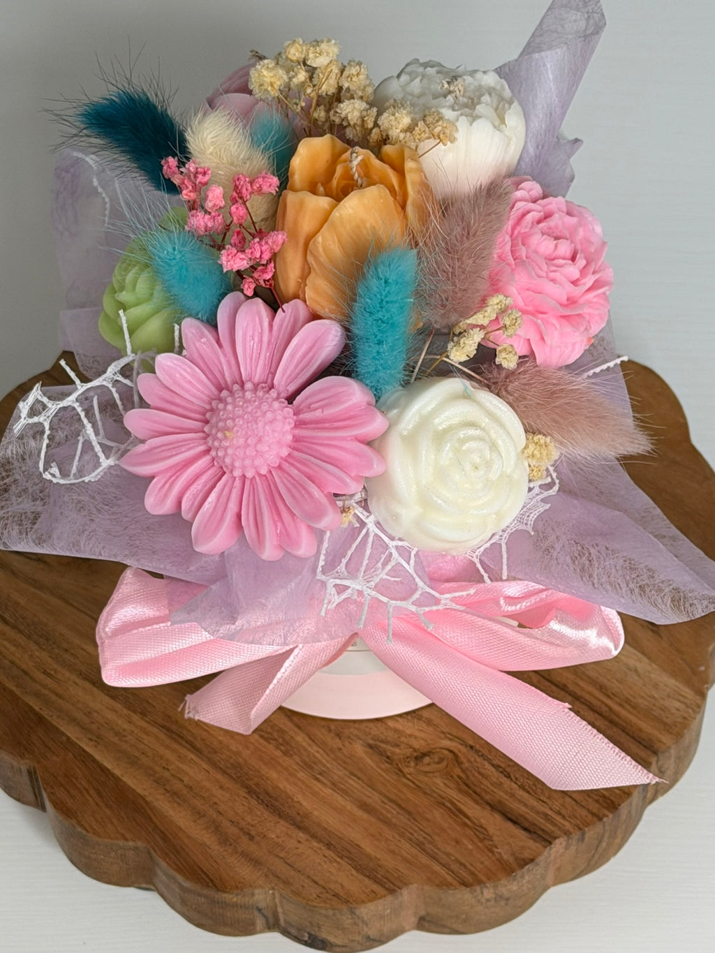 Candle Bouquet – Soy Wax Flower Melts in Jesmonite Jar